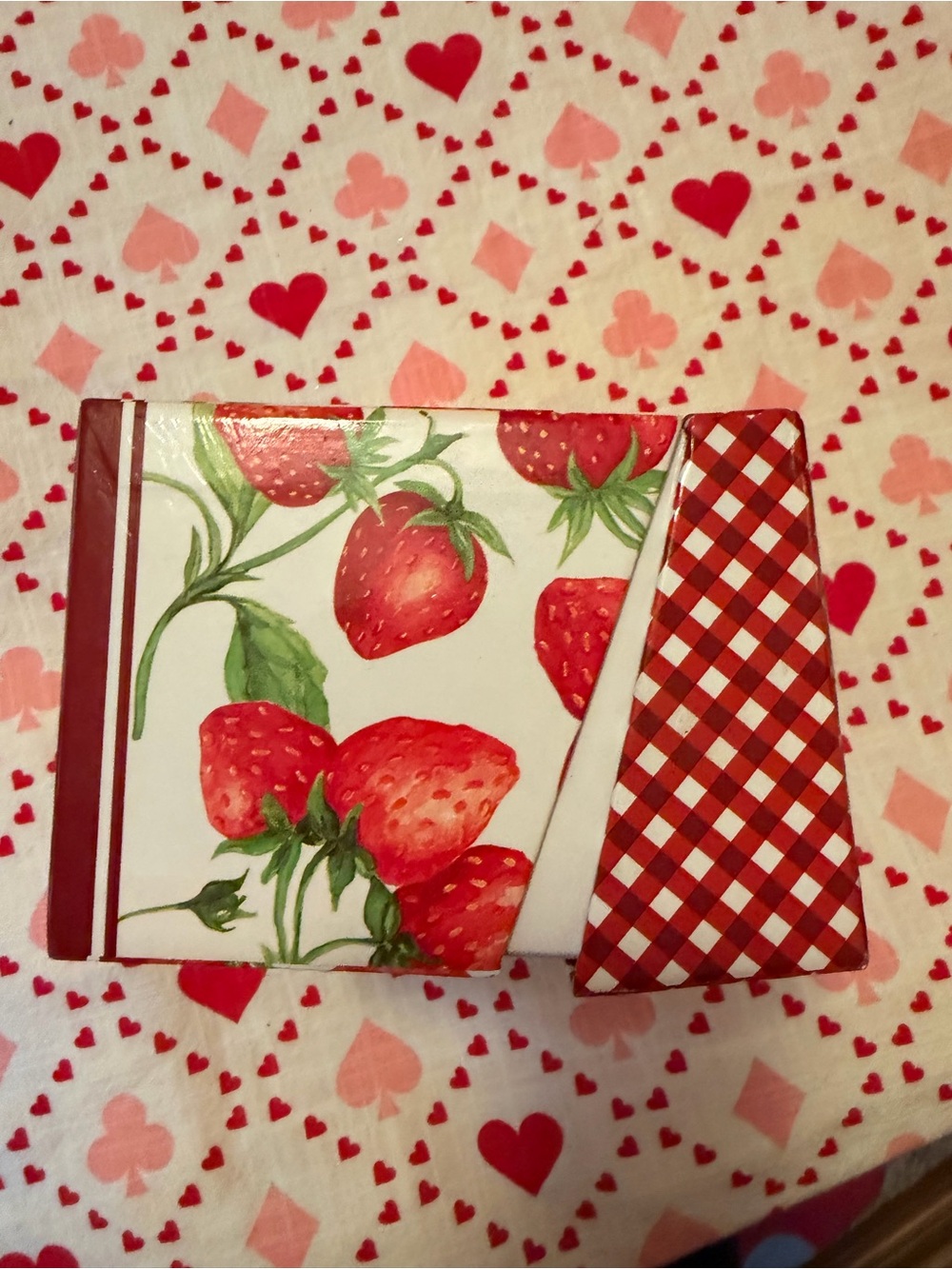 Vintage Strawberry Red Decorative Storage Recipe Box Home Grandma Cottagecore - Picture 6 of 6